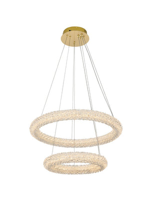 Elegant Lighting - 3800G24SG - LED Chandelier - Bowen - Satin Gold