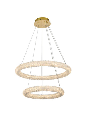 Elegant Lighting - 3800G28SG - LED Chandelier - Bowen - Satin Gold