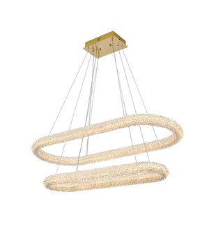 Elegant Lighting - 3800G42L2SG - LED Chandelier - Bowen - Satin Gold