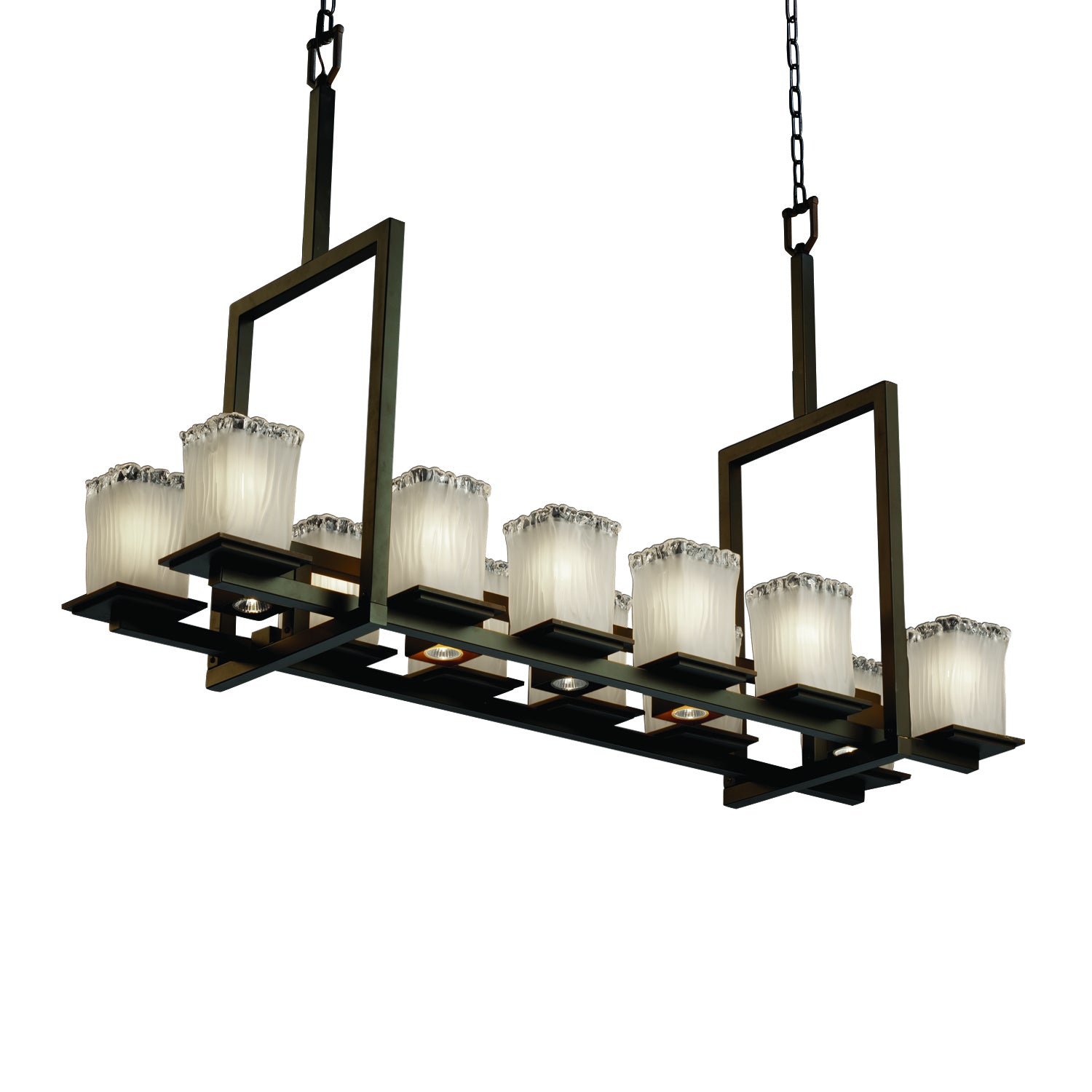 Justice Designs - GLA-8619-26-WTFR-DBRZ-LED12-8400 - LED Chandelier - Veneto Luce - Dark Bronze