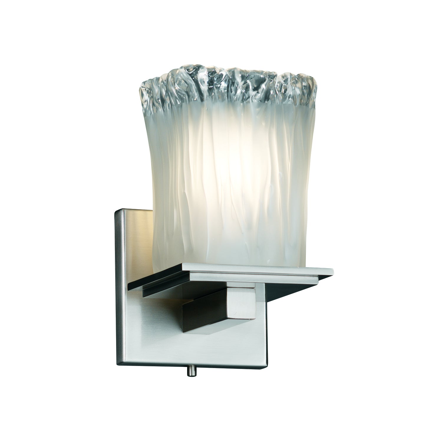 Justice Designs - GLA-8671-26-WTFR-NCKL-LED1-700 - LED Wall Sconce - Veneto Luce - Brushed Nickel