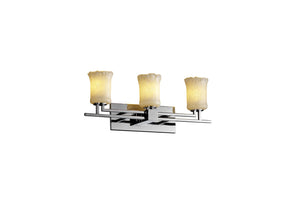 Justice Designs - GLA-8703-16-WHTW-CROM-LED3-2100 - LED Bath Bar - Veneto Luce - Polished Chrome