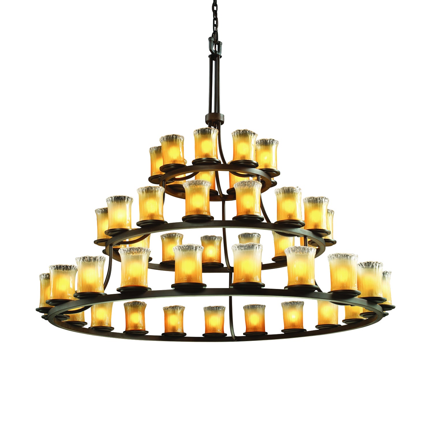 Justice Designs - GLA-8714-16-GLDC-DBRZ-LED45-31500 - LED Chandelier - Veneto Luce - Dark Bronze