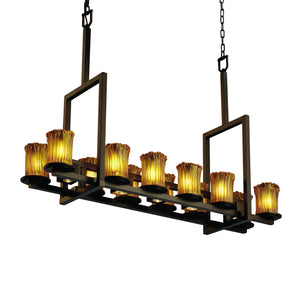 Justice Designs - GLA-8719-16-AMBR-DBRZ-LED12-8400 - LED Chandelier - Veneto Luce - Dark Bronze