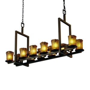 Justice Designs - GLA-8720-16-AMBR-DBRZ-LED12-8400 - LED Chandelier - Veneto Luce - Dark Bronze