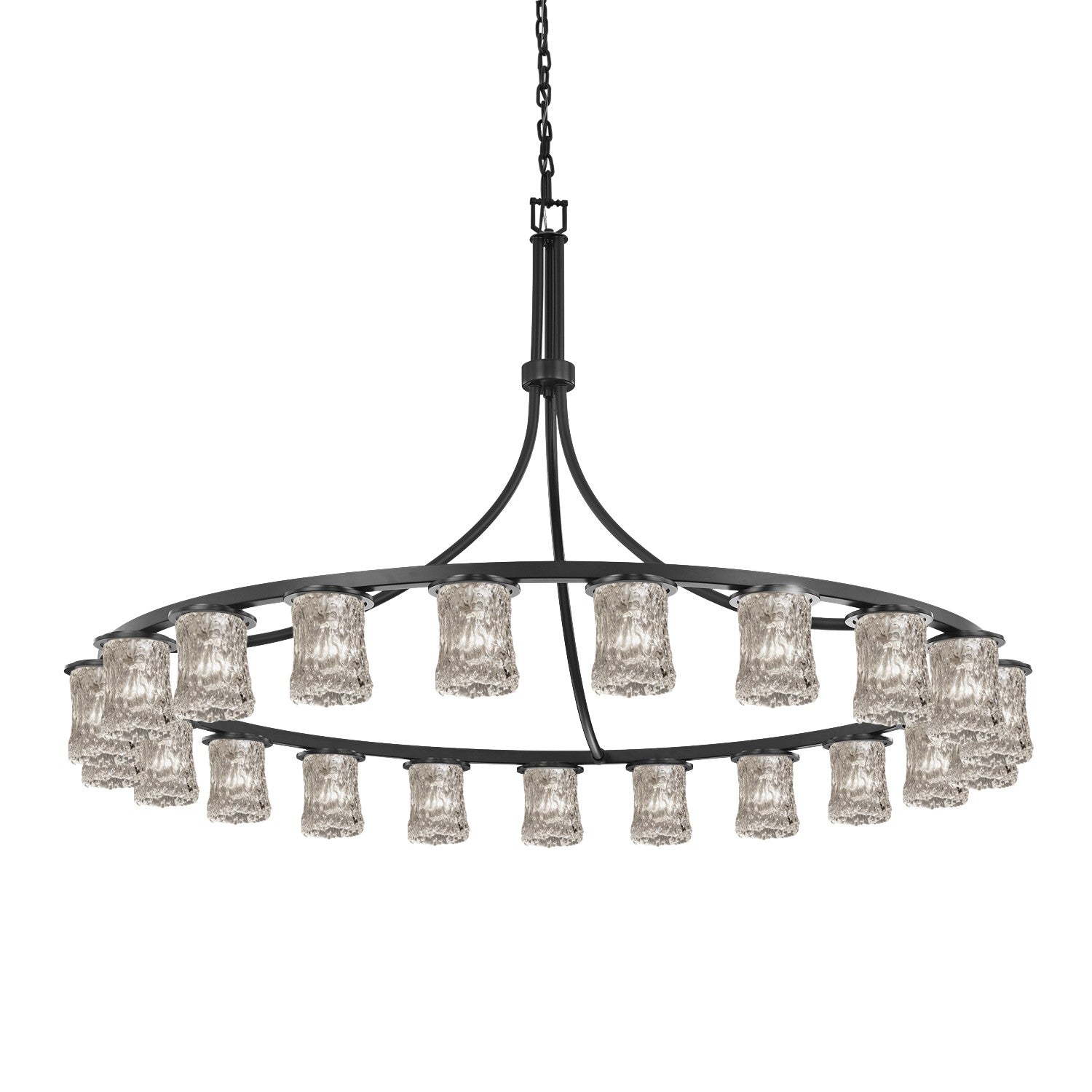 Justice Designs - GLA-8736-16-CLRT-MBLK - 21 Light Chandelier - Veneto Luce - Matte Black