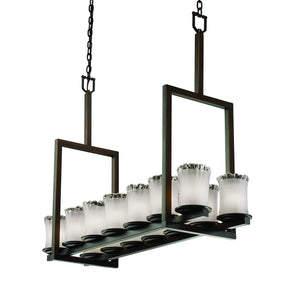 Justice Designs - GLA-8764-16-WTFR-DBRZ-LED14-9800 - LED Chandelier - Veneto Luce - Dark Bronze