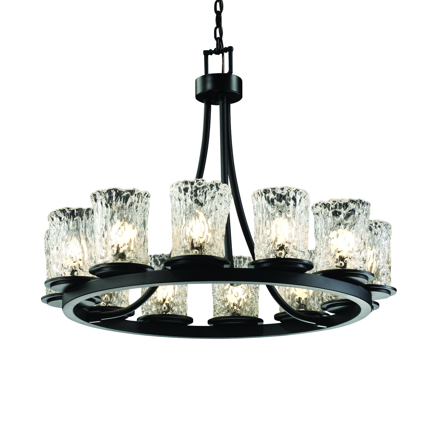 Justice Designs - GLA-8768-16-CLRT-MBLK-LED12-8400 - LED Chandelier - Veneto Luce - Matte Black