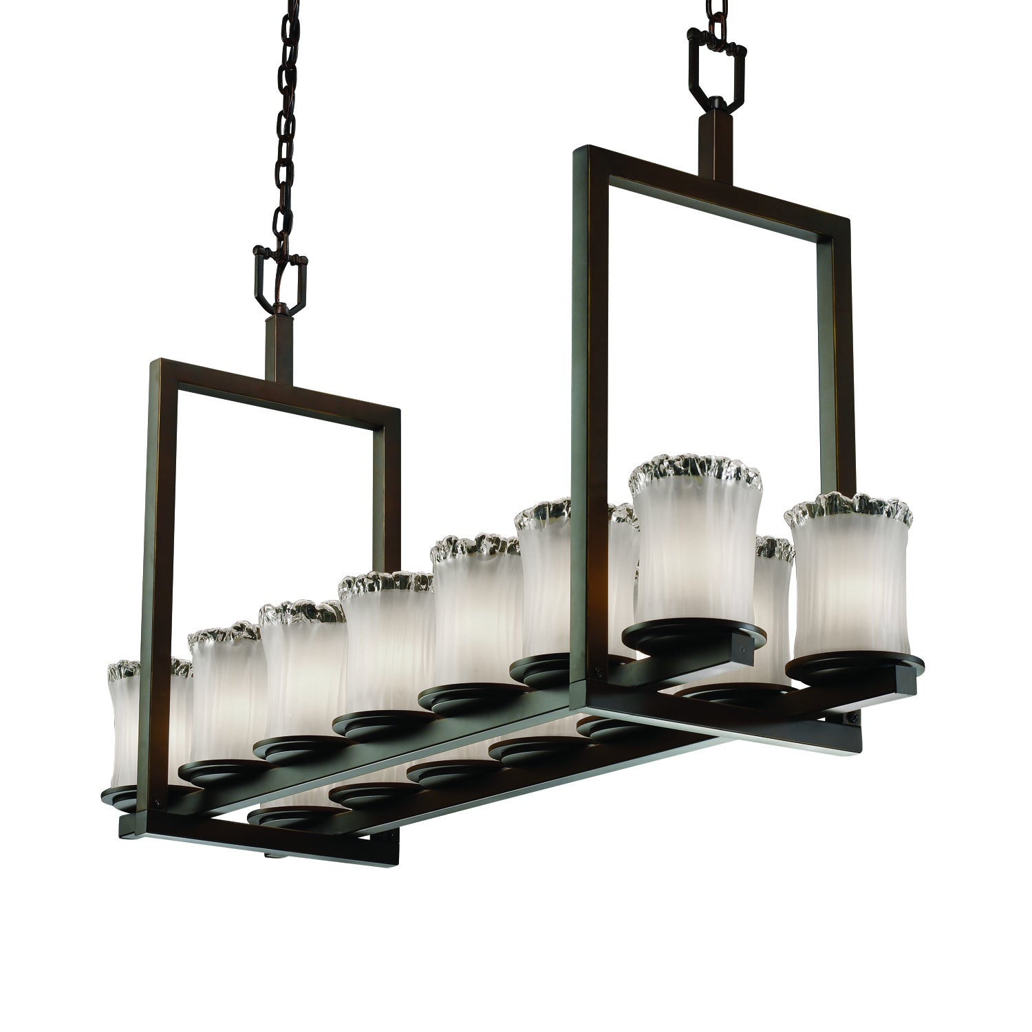 Justice Designs - GLA-8769-16-WTFR-DBRZ-LED14-9800 - LED Chandelier - Veneto Luce - Dark Bronze