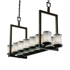 Justice Designs - GLA-8769-16-WTFR-DBRZ-LED14-9800 - LED Chandelier - Veneto Luce - Dark Bronze