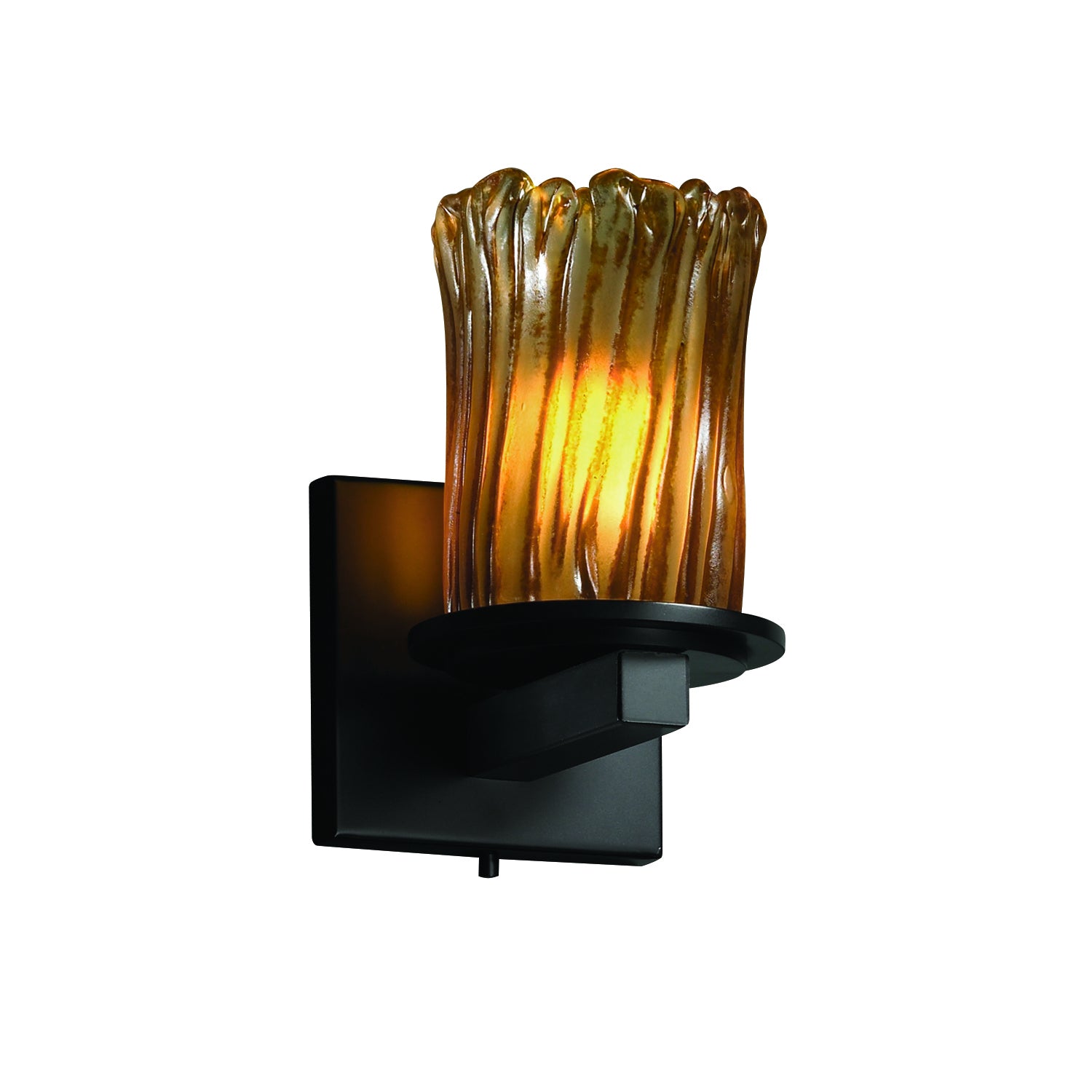 Justice Designs - GLA-8771-16-AMBR-MBLK-LED1-700 - LED Wall Sconce - Veneto Luce - Matte Black