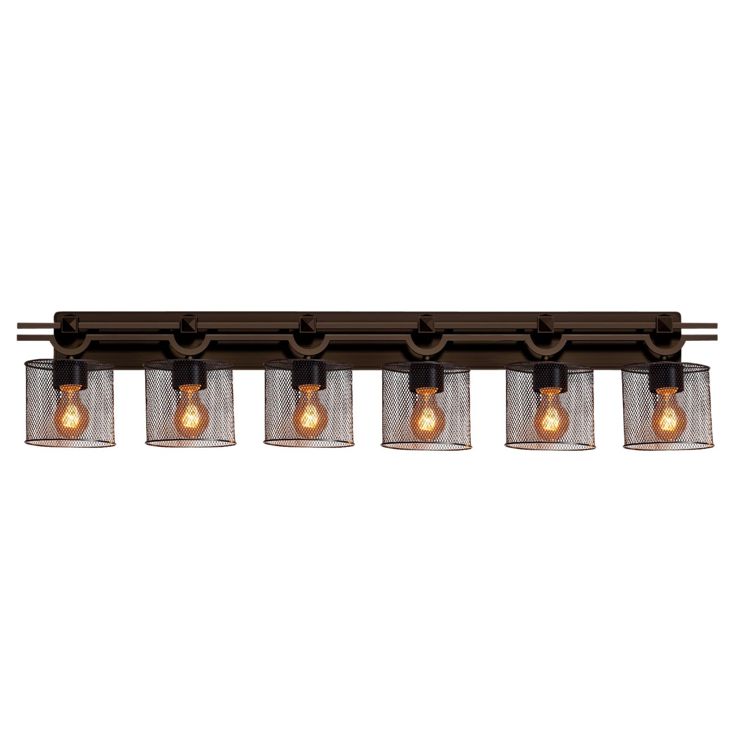 Justice Designs - MSH-8506-30-DBRZ - Six Light Bath Bar - Wire Mesh - Dark Bronze