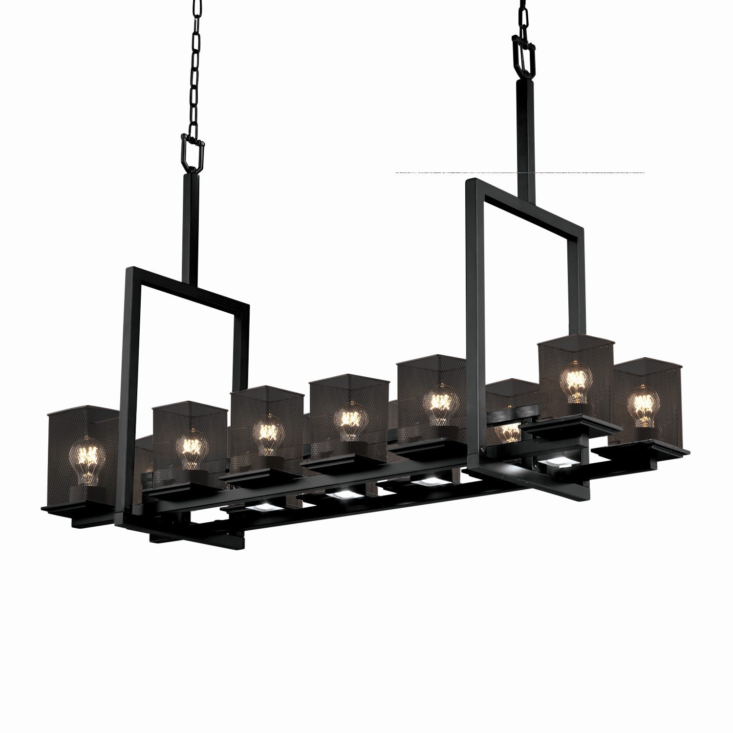 Justice Designs - MSH-8619-15-MBLK - 12 Light Chandelier - Wire Mesh - Matte Black