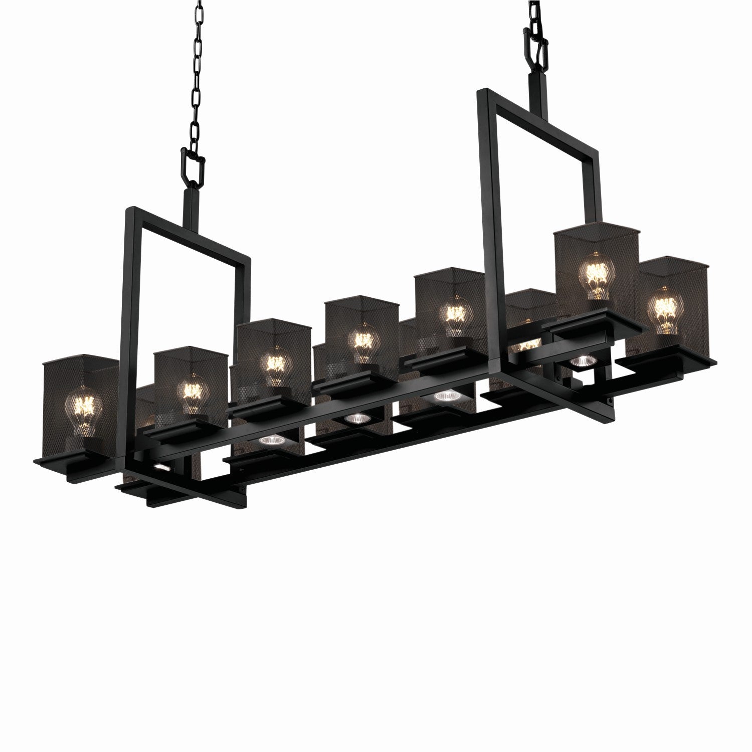 Justice Designs - MSH-8620-15-MBLK - 12 Light Chandelier - Wire Mesh - Matte Black