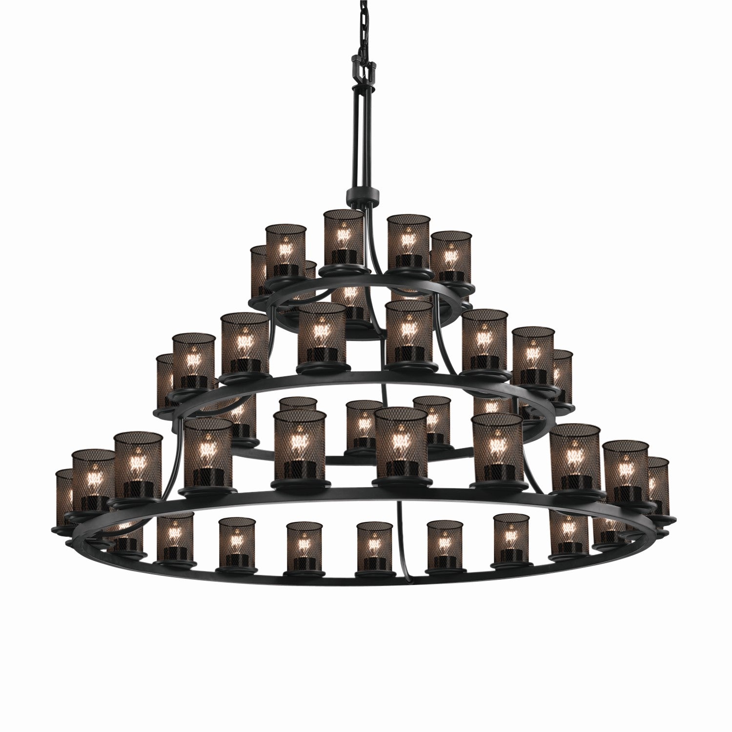 Justice Designs - MSH-8714-10-MBLK - 45 Light Chandelier - Wire Mesh - Matte Black