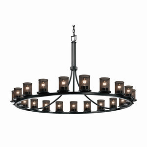 Justice Designs - MSH-8716-10-MBLK - 21 Light Chandelier - Wire Mesh - Matte Black