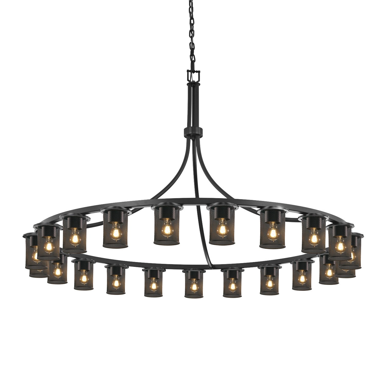 Justice Designs - MSH-8736-10-MBLK - 21 Light Chandelier - Wire Mesh - Matte Black