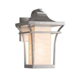 Justice Designs - PNA-7521W-WAVE-NCKL-LED1-700 - LED Outdoor Wall Sconce - Porcelina - Brushed Nickel