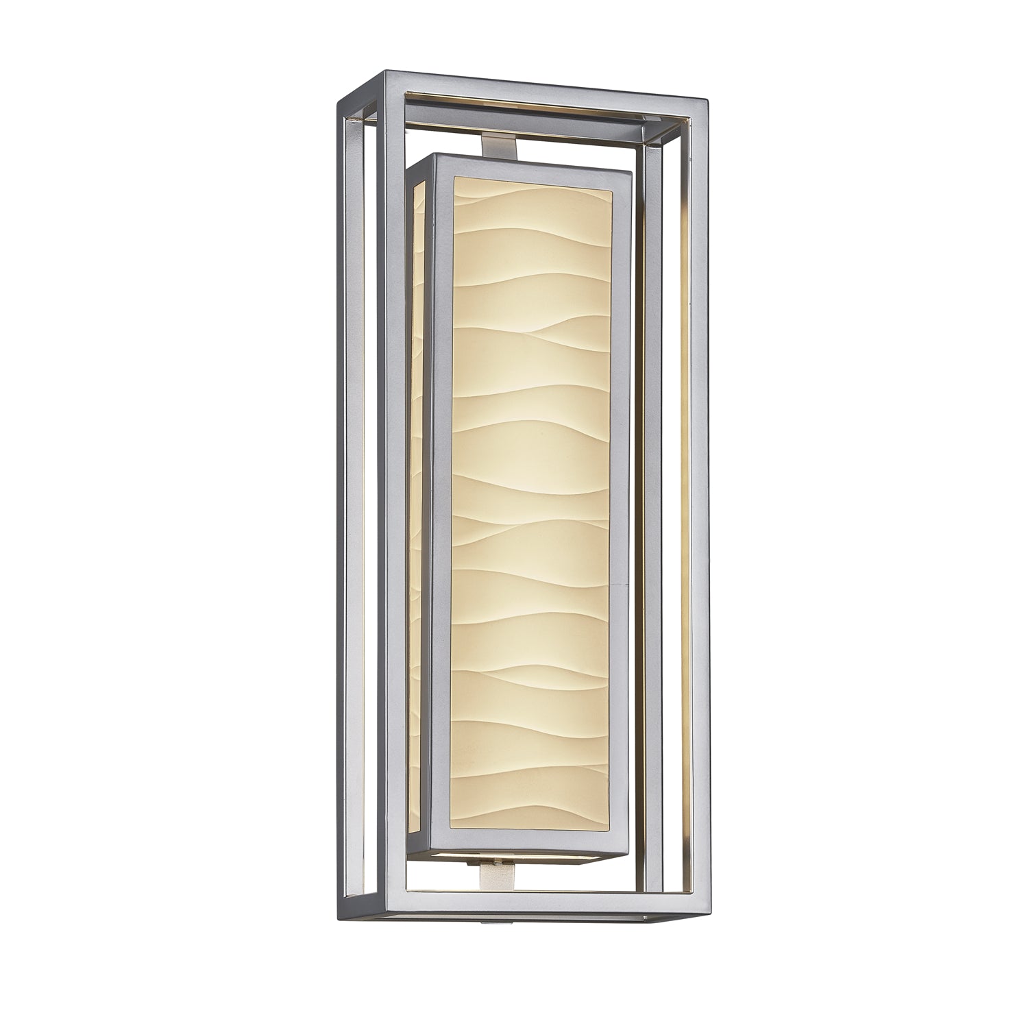 Justice Designs - PNA-7524W-WAVE-NCKL-LED1-700 - LED Outdoor Wall Sconce - Porcelina - Brushed Nickel