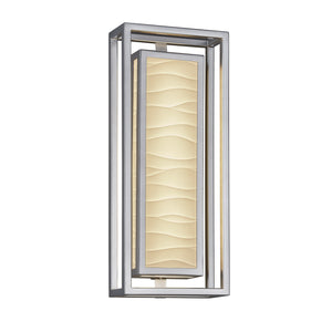 Justice Designs - PNA-7524W-WAVE-NCKL-LED1-700 - LED Outdoor Wall Sconce - Porcelina - Brushed Nickel