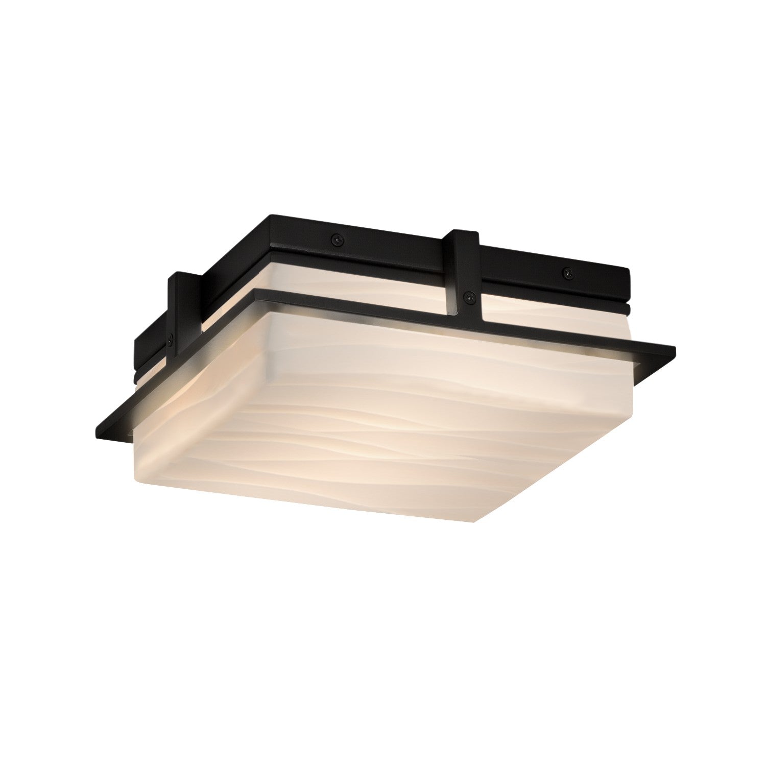 Justice Designs - PNA-7560W-WAVE-MBLK - LED Outdoor Flush Mount - Porcelina - Matte Black