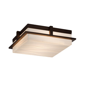 Justice Designs - PNA-7569W-WAVE-DBRZ - LED Outdoor Flush Mount - Porcelina - Dark Bronze