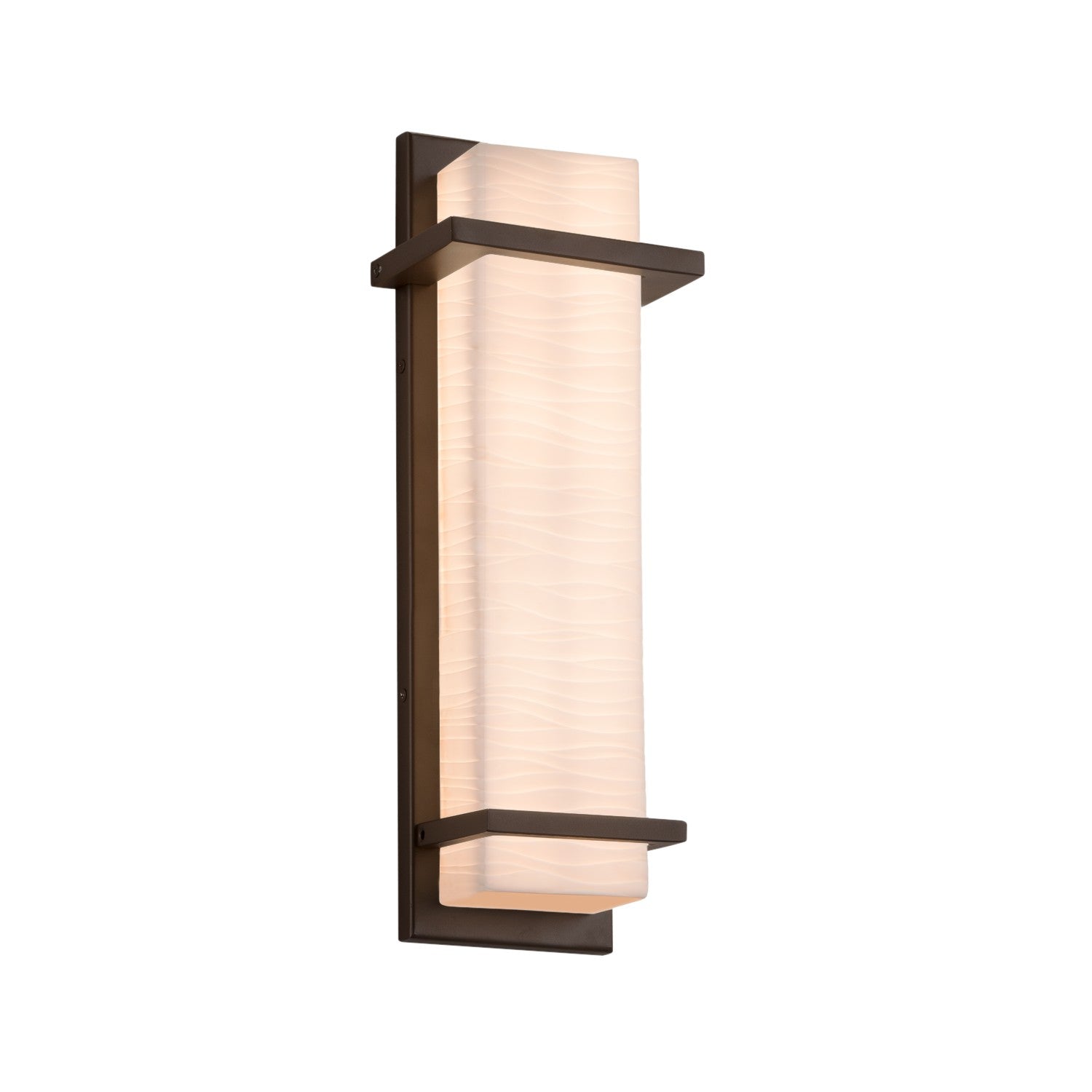 Justice Designs - PNA-7612W-WAVE-DBRZ - LED Outdoor Wall Sconce - Porcelina - Dark Bronze