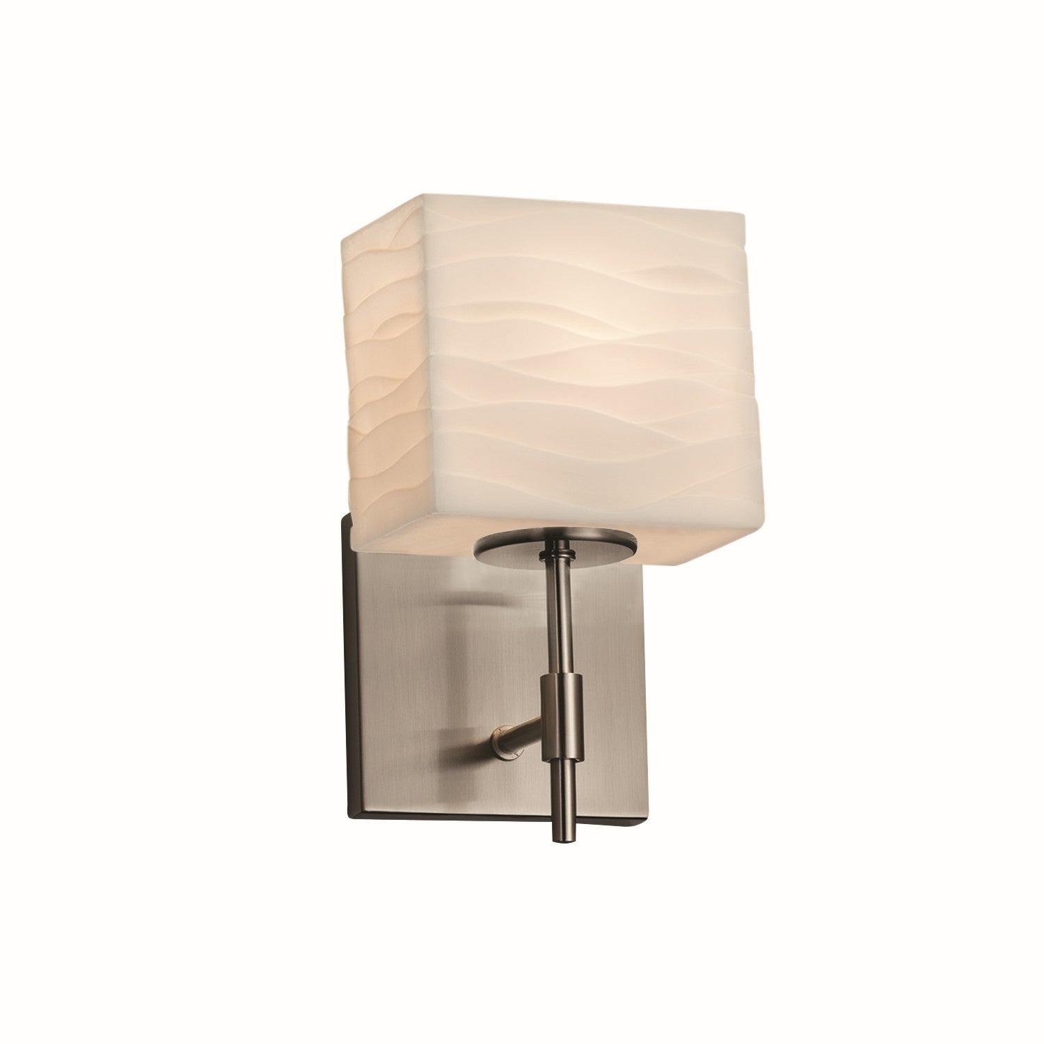 Justice Designs - PNA-8411-55-WAVE-NCKL - One Light Wall Sconce - Porcelina - Brushed Nickel