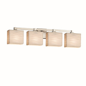 Justice Designs - PNA-8434-55-WAVE-NCKL-LED4-2800 - LED Bath Bar - Porcelina - Brushed Nickel