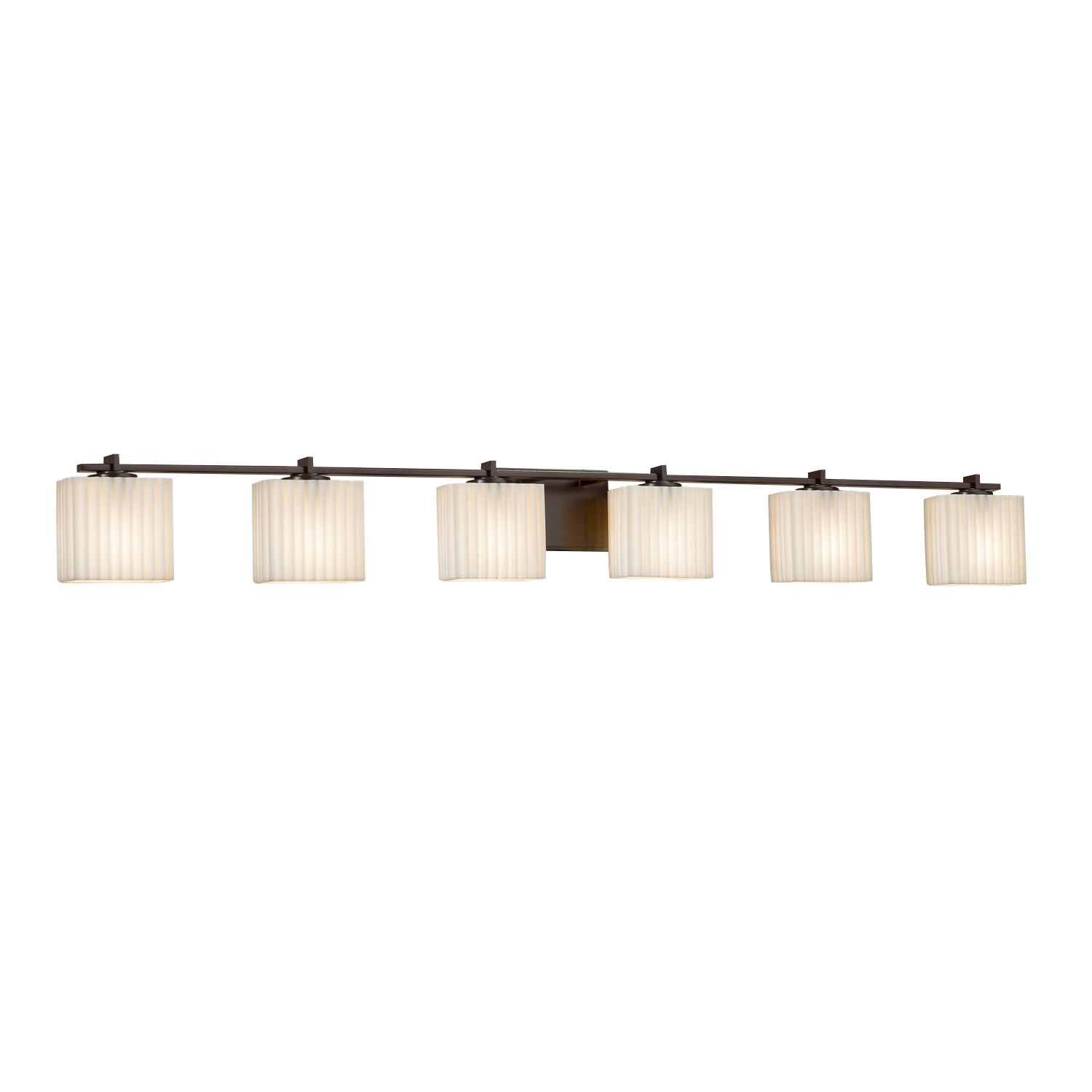 Justice Designs - PNA-8446-55-PLET-DBRZ-LED6-4200 - LED Bath Bar - Porcelina - Dark Bronze