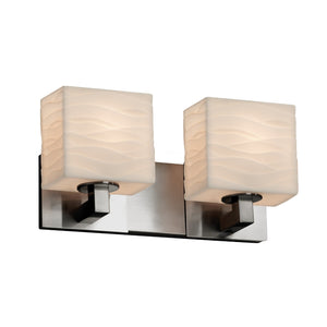 Justice Designs - PNA-8922-55-WAVE-NCKL - Two Light Bath Bar - Porcelina - Brushed Nickel