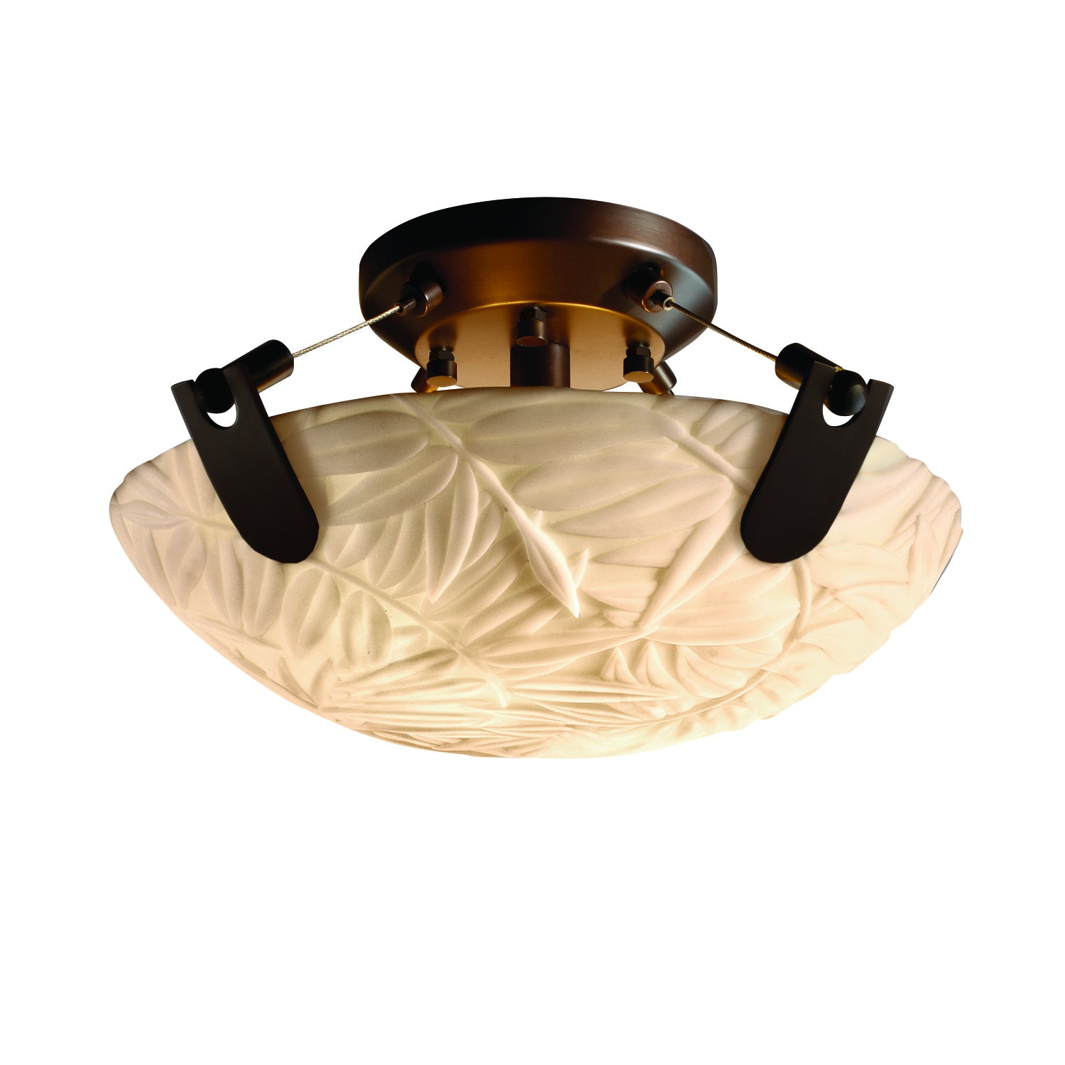 Justice Designs - PNA-9610-35-BMBO-DBRZ-LED2-2000 - LED Semi-Flush Mount - Porcelina - Dark Bronze