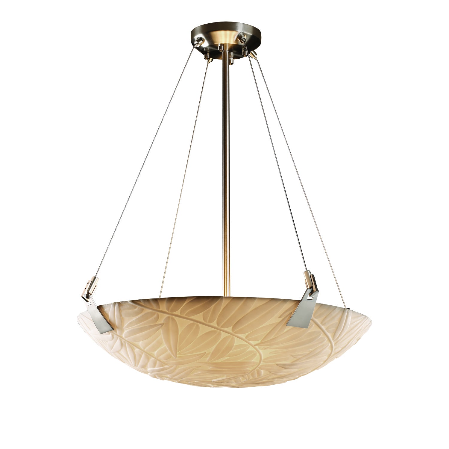 Justice Designs - PNA-9642-35-BMBO-NCKL-LED5-5000 - LED Pendant - Porcelina - Brushed Nickel