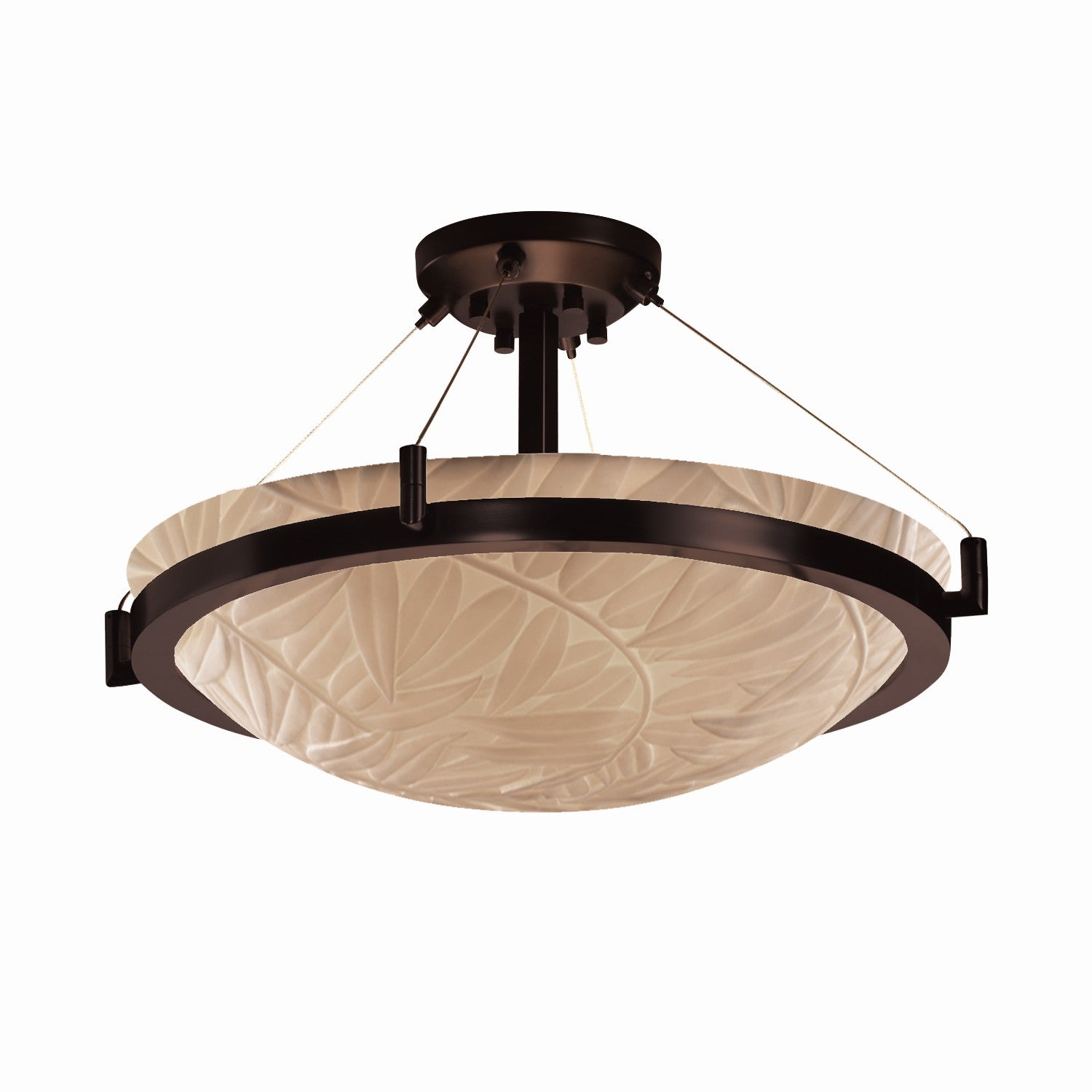 Justice Designs - PNA-9684-35-BMBO-DBRZ-LED6-6000 - LED Semi-Flush Mount - Porcelina - Dark Bronze