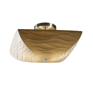 Justice Designs - PNA-9695-25-WAVE-NCKL-LED2-2000 - LED Semi-Flush Mount - Porcelina - Brushed Nickel