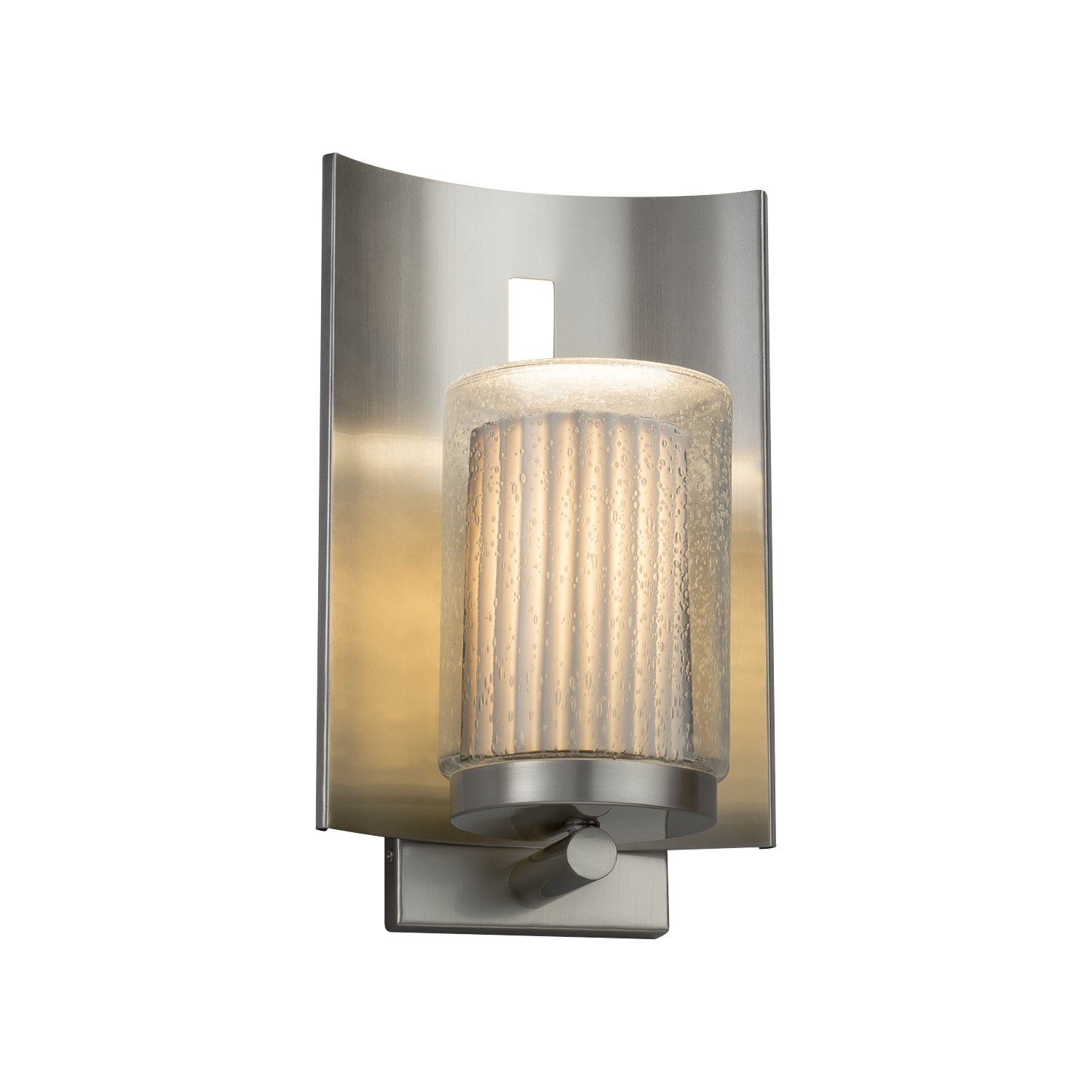 Justice Designs - POR-7591W-10-PLET-NCKL-LED1-700 - LED Outdoor Wall Sconce - Limoges - Brushed Nickel