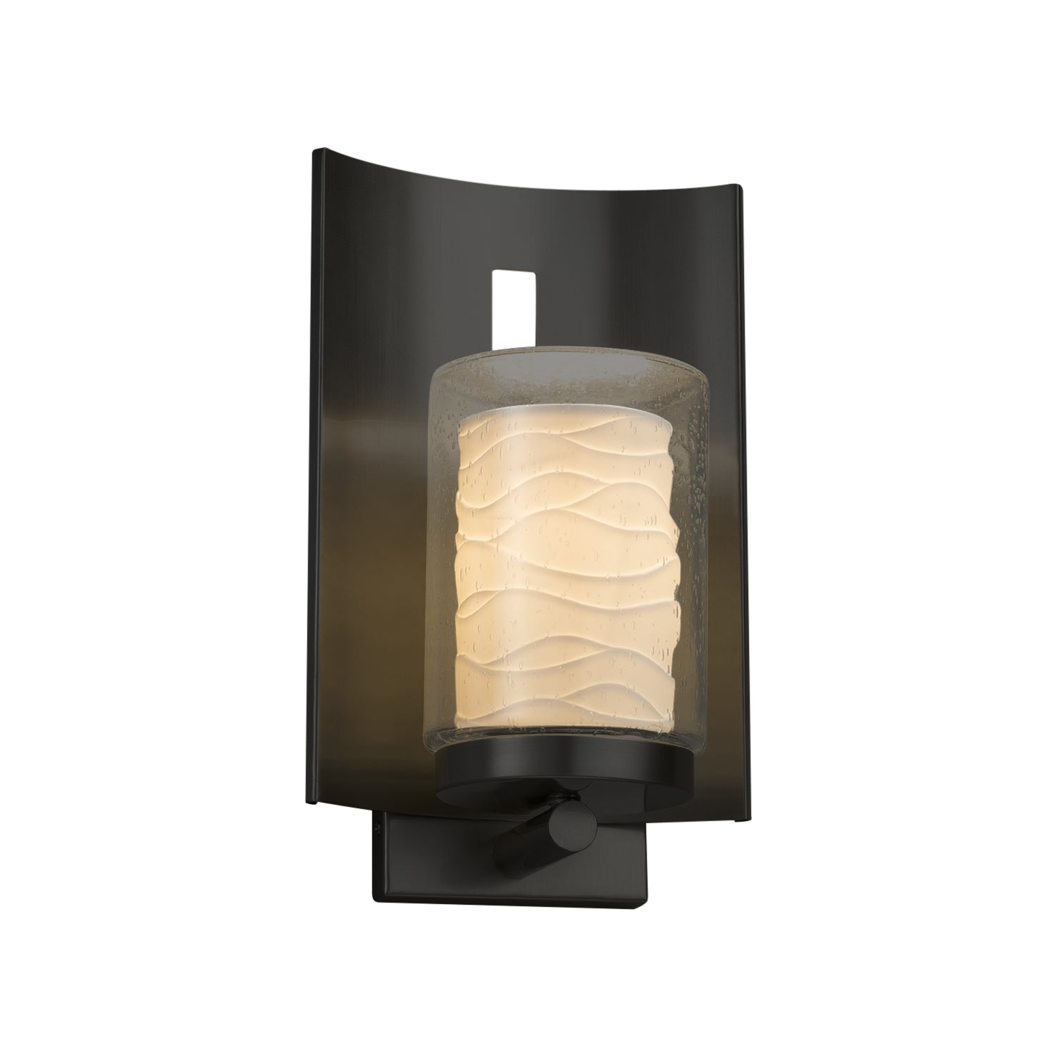 Justice Designs - POR-7591W-10-WAVE-MBLK-LED1-700 - LED Outdoor Wall Sconce - Limoges - Matte Black