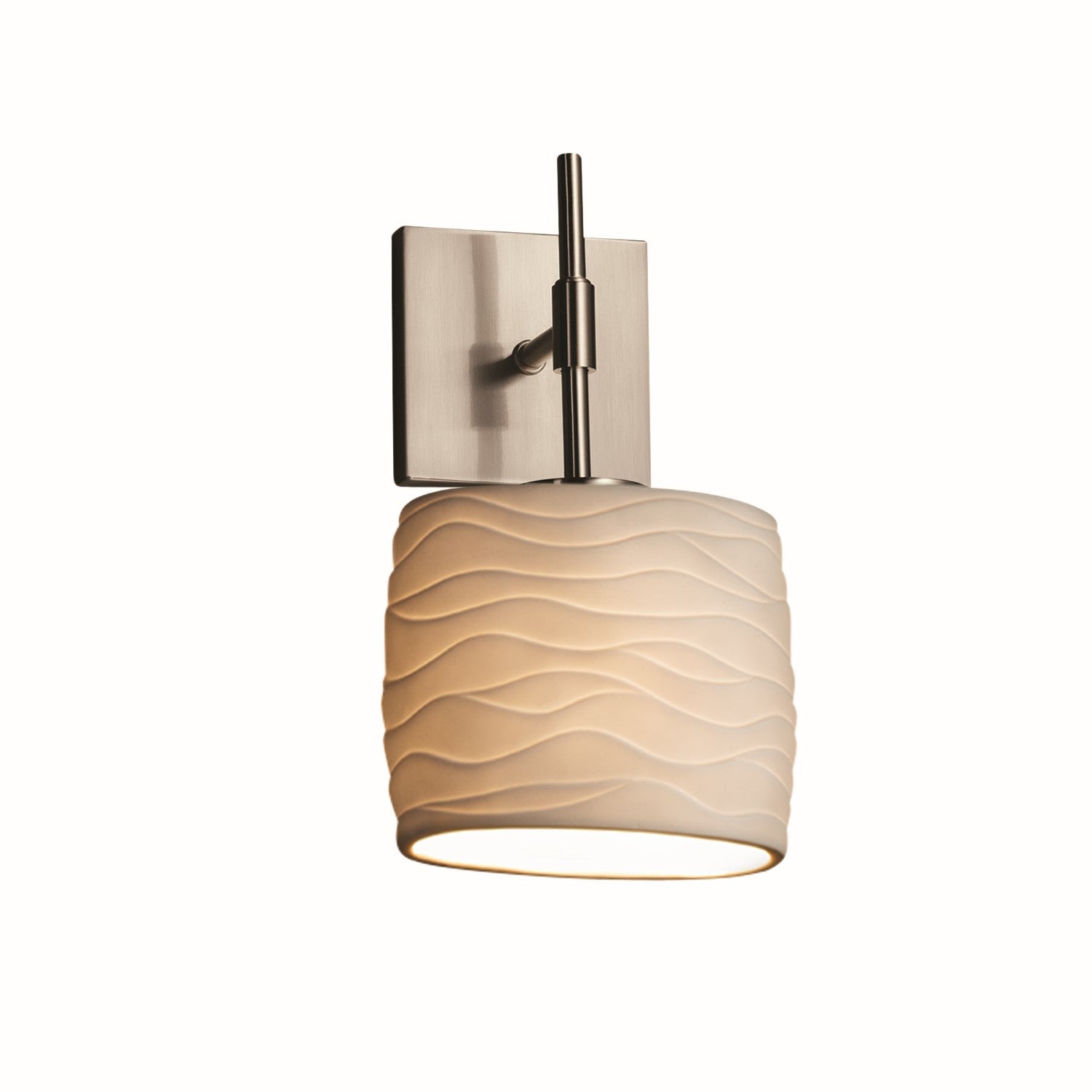 Justice Designs - POR-8417-30-WAVE-NCKL - One Light Wall Sconce - Limoges - Brushed Nickel