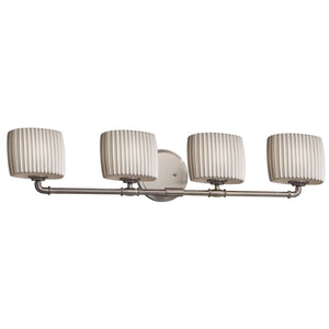 Justice Designs - POR-8464-30-PLET-NCKL - Four Light Bath Bar - Limoges - Brushed Nickel