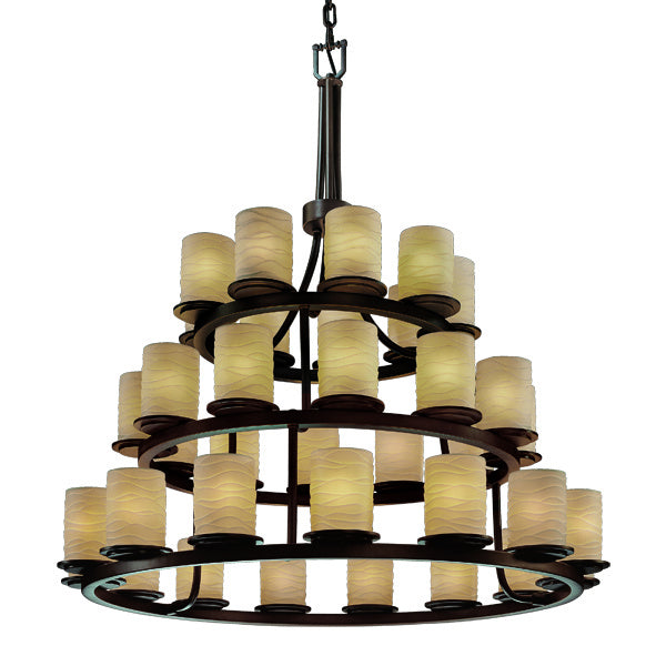 Justice Designs - POR-8712-10-WAVE-DBRZ-LED36-25200 - LED Chandelier - Limoges - Dark Bronze