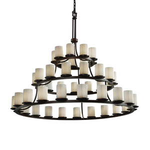 Justice Designs - POR-8714-10-PLET-DBRZ-LED45-31500 - LED Chandelier - Limoges - Dark Bronze