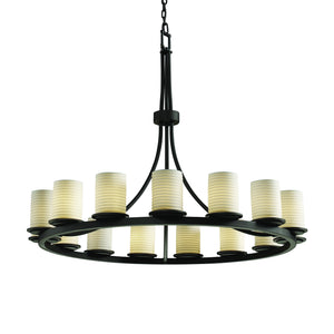 Justice Designs - POR-8715-10-SAWT-MBLK-LED15-10500 - LED Chandelier - Limoges - Matte Black