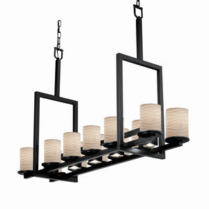 Justice Designs - POR-8719-10-WAVE-MBLK - 17 Light Chandelier - Limoges - Matte Black