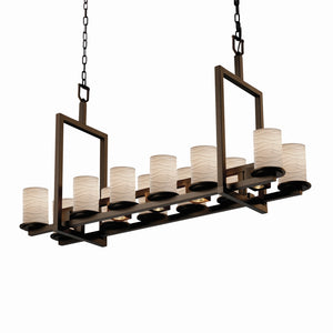 Justice Designs - POR-8720-10-WAVE-DBRZ - 17 Light Chandelier - Limoges - Dark Bronze