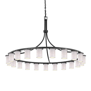 Justice Designs - POR-8736-10-WAVE-MBLK - 21 Light Chandelier - Limoges - Matte Black