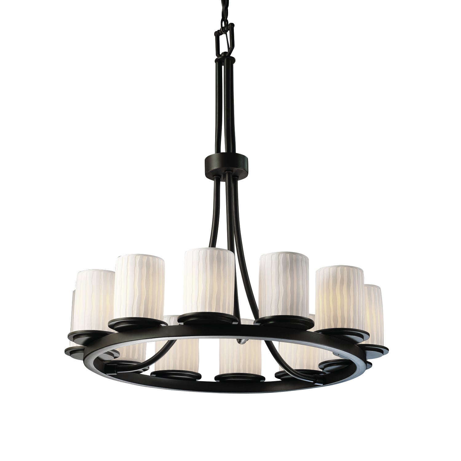 Justice Designs - POR-8763-10-WFAL-DBRZ-LED12-8400 - LED Chandelier - Limoges - Dark Bronze