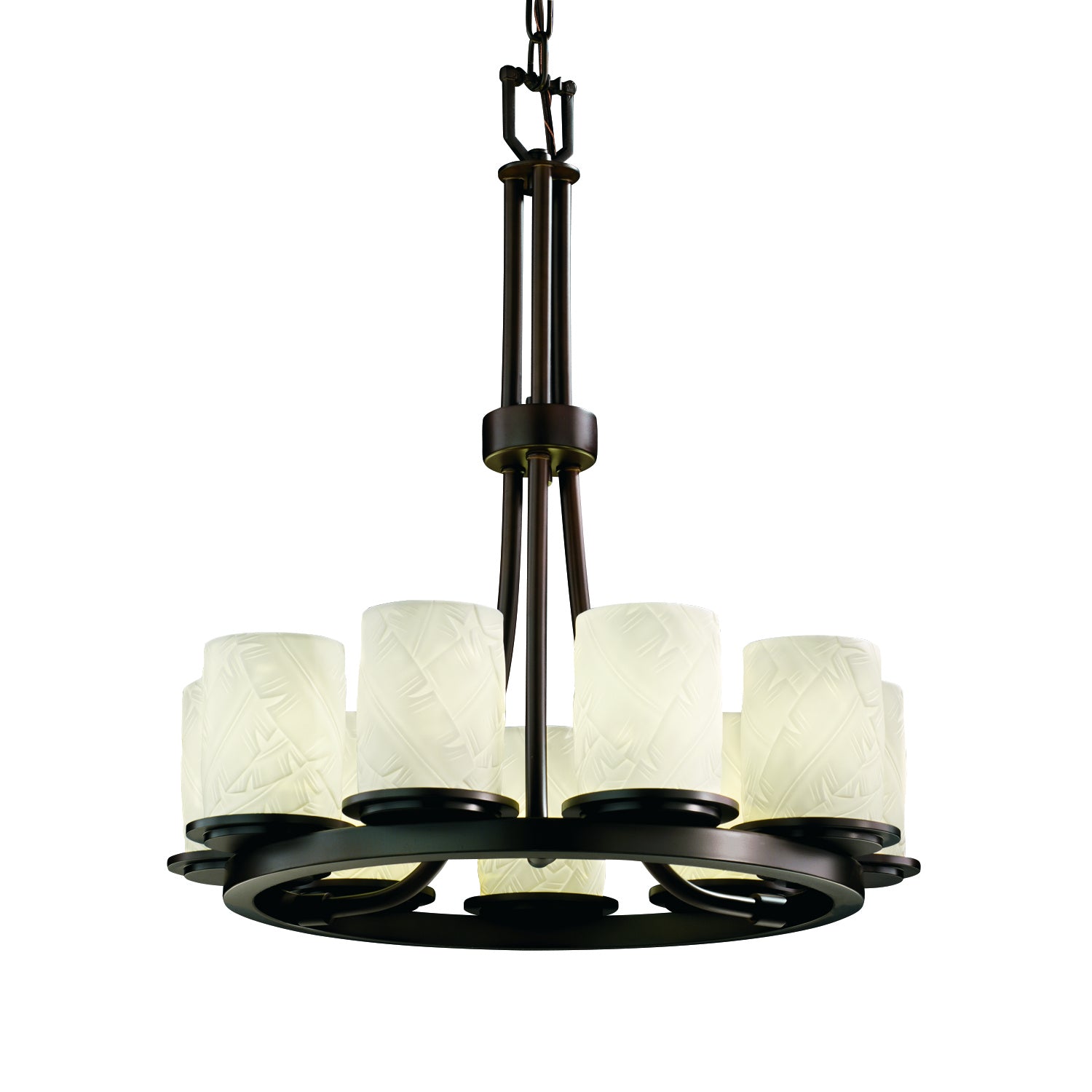 Justice Designs - POR-8766-10-BANL-DBRZ-LED9-6300 - LED Chandelier - Limoges - Dark Bronze