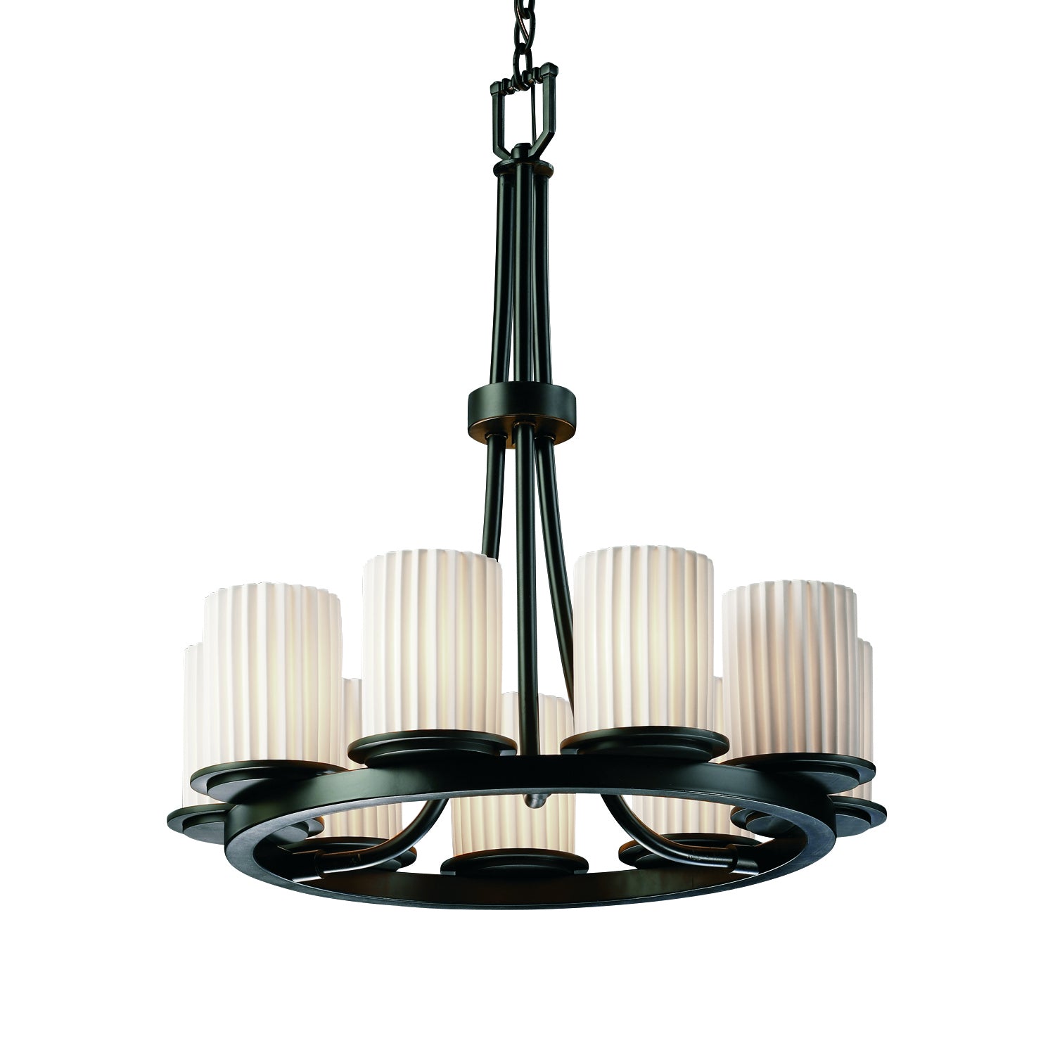 Justice Designs - POR-8766-10-PLET-MBLK-LED9-6300 - LED Chandelier - Limoges - Matte Black