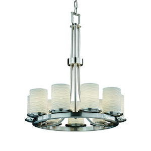 Justice Designs - POR-8766-10-WAVE-NCKL-LED9-6300 - LED Chandelier - Limoges - Brushed Nickel