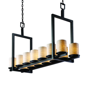 Justice Designs - POR-8769-10-WAVE-MBLK-LED14-9800 - LED Chandelier - Limoges - Matte Black